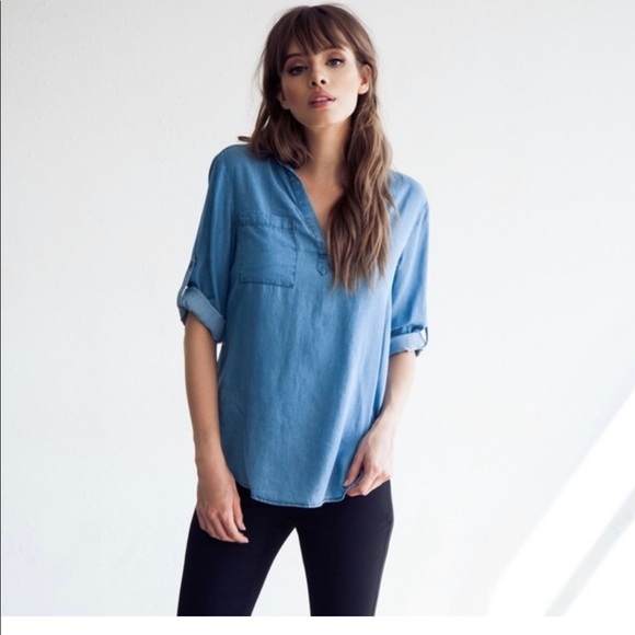 Merona Tops - Denim long sleeve button shirt